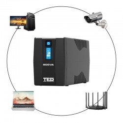 UPS 900VA / 500W LCD Line Interactive AVR 2 schuko USB TED UPS 900VA / 500W LCD Line Interactive AVR 2 schuko USB TED