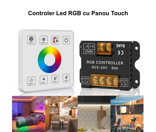 Controler Led RGB + Touch Panel 5V-24V - 30A