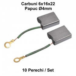 Perii Colectoare Carbuni 6x16x22 - E63 - Papuc Ø 4mm / 10Set/Punga Perii Colectoare Carbuni 6x16x22 - E63 - Papuc Ø 4mm / 10Set/Punga