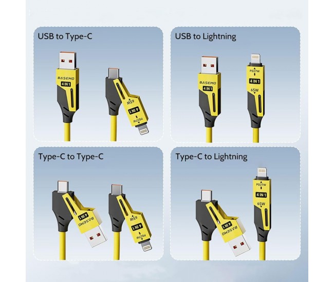 Cablu de Date Extensibil 4 in 1 PD Fast 27W / Tip C - USB - Iphone, CA-894