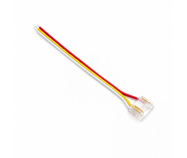 Conector Banda LED COB Monocolor 12mm 3 Pini cu Cablu 10cm Set 10 Buc YOA3P-12-1 DALBI