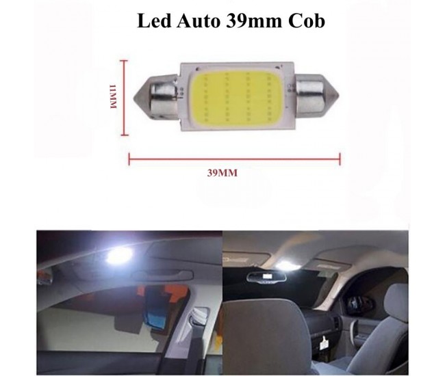 Led Auto 39mm Cob, Lumina Alba, 2buc/set