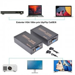 Extender VGA 100m + Audio, prin Utp/Ftp Extender VGA 100m + Audio, prin Utp/Ftp
