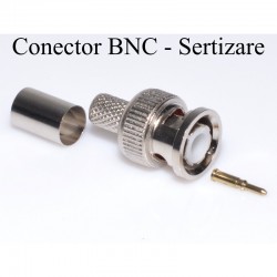 Mufa BNC Tata Sertizabil pe Cablu RG6 Mufa BNC Tata Sertizabil pe Cablu RG6