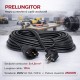Prelungitor negru 3x1,5mm², lungime 10m, cu stecher si cupla cauciucata, 250V AC 10A, 2500W