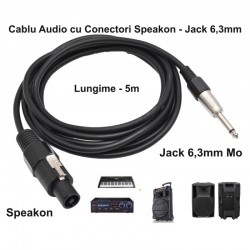Cablu Audio Jack 6,3 tata MO - Spik-on Tata Prof - 6mm / 5m Cablu Audio Jack 6,3 tata MO - Spik-on Tata Prof - 6mm / 5m