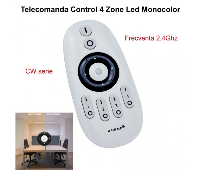 Telecomanda Controller 4 Zone Led Monocolor CCT - 2,4Ghz