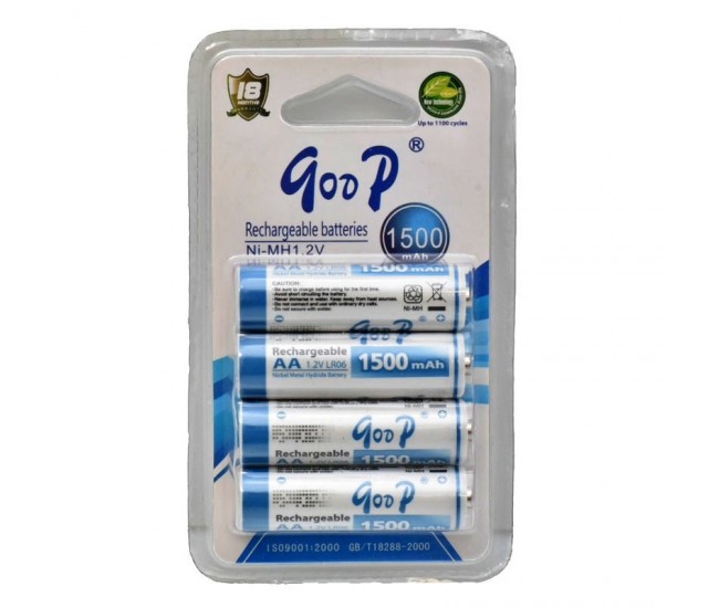 Acumulatori GooD R6 AA / 1500mAh, Ni-Mh Set 4/Buc