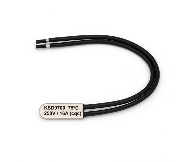 Termostat Temperatura 75˚C cu Fire, Bimetal KSD9700 NC, 250/16A - DALBI