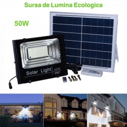 Proiector 50W cu Panou Solar și Telecomanda Proiector 50W cu Panou Solar și Telecomanda