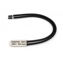 Termostat Temperatura 105˚C cu Fire, Bimetal KSD9700 NC, 250/16A - DALBI