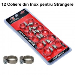 Set 12 Coliere din Inox cu Strangere pentru Furtun Set 12 Coliere din Inox cu Strangere pentru Furtun