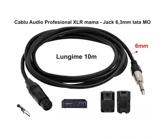 Cablu Audio Jack 6,3mm Tata MO - XLR Mama Prof - 6mm / 10m