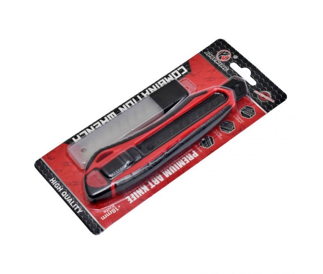 Cutter Profesional Ergonomic cu lama Neagra 18mm si Rezerva
