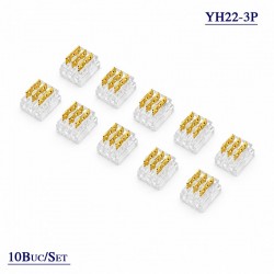 Conector pentru Imbinare Fire 20-22AWG 3 Pini Wire to Wire Set 10 Buc DALBI YH22-3P
