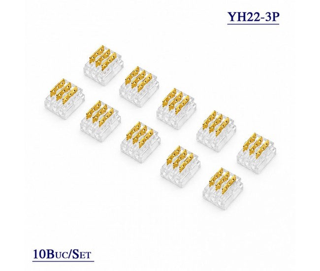 Conector pentru Imbinare Fire 20-22AWG 3 Pini Wire to Wire Set 10 Buc DALBI YH22-3P