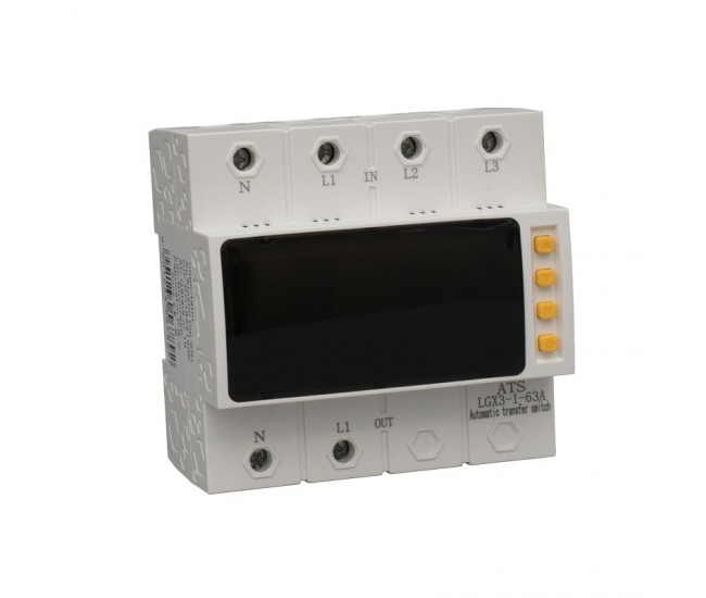 Protector Automat Trifazat 63A - ATS, Comutator Automat de Transfer cu Faza Prioritara / LGX3-1-63A