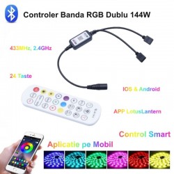 Controler RGB 24 Taste cu 2 ieșiri și Magic Smart - 144W Controler RGB 24 Taste cu 2 ieșiri și Magic Smart - 144W