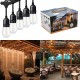 Ghirlanda Luminoasa 5 metri cu 10 Becuri Led E27 Lumina Calda, Alimentare 220V