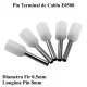 Pin Terminal de Cablu E0508 Alb, 100Buc/Set