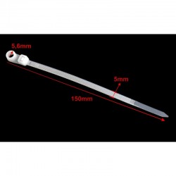 Colier de Plastic Alb 5 x 150mm, cu Cap Montabil - 100b/Set Colier de Plastic Alb 5 x 150mm, cu Cap Montabil - 100b/Set