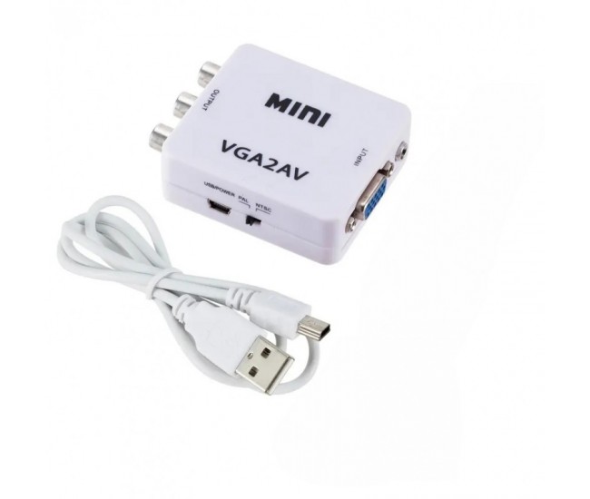 Convertor mini VGA2AV / VGA-3RCA / HDV-555