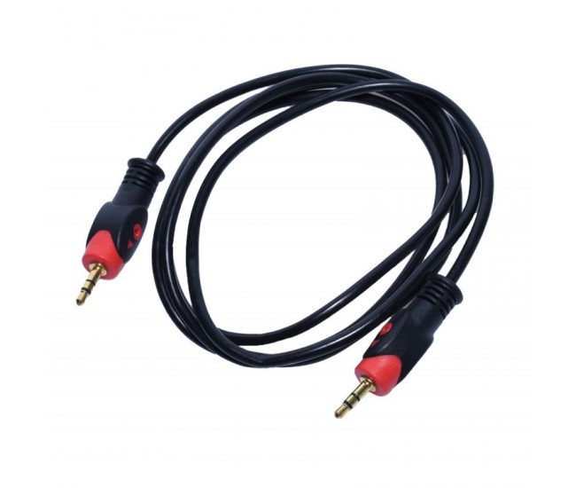 Cablu Jack 3,5mm Tata-Tata, Rosu/Negru 1,5m Q