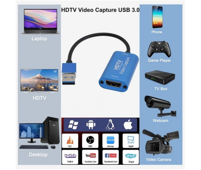 Placa Video Captura Hdmi - Usb 3.0 / HDTV