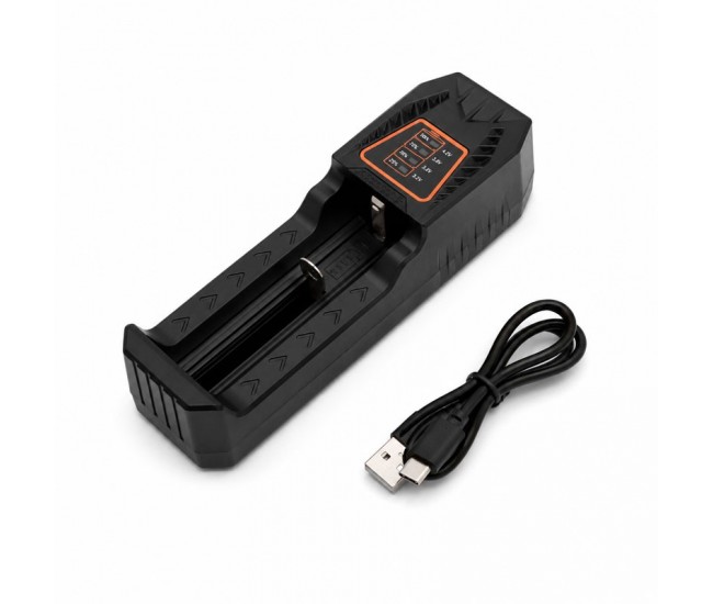 Incarcator Universal pentru Acumulatori Li-ion 1 Slot 18650 USB Type-C DALBI