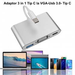 Adaptor Video Usb Tip-C la VGA-Usb 3.0- Usb Tip-C Adaptor Video Usb Tip-C la VGA-Usb 3.0- Usb Tip-C