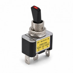 Intrerupator cu Maneta si LED Rosu 12V 30A, ON/OFF, 3 Pini