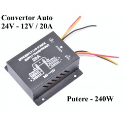 Convertor Auto de Tensiune 24V-12V DC/20A Convertor Auto de Tensiune 24V-12V DC/20A