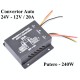 Convertor Auto de Tensiune 24V-12V DC/20A