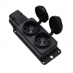 Cap de Prelungitor cu 2 Prize si Capac din Cauciuc, 3500W Cap de Prelungitor cu 2 Prize si Capac din Cauciuc, 3500W