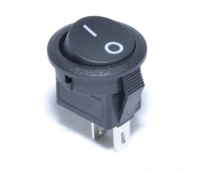 Buton Mini Negru 12 x 20mm/3A-250V