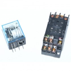Releu 12V DC, Elecromagnetic 11 Pini cu Soclu Releu 12V DC, Elecromagnetic 11 Pini cu Soclu