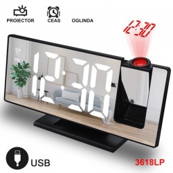 Ceas cu Oglinda si  Proiectie 3618LP / Alb Ceas cu Oglinda si  Proiectie 3618LP / Alb