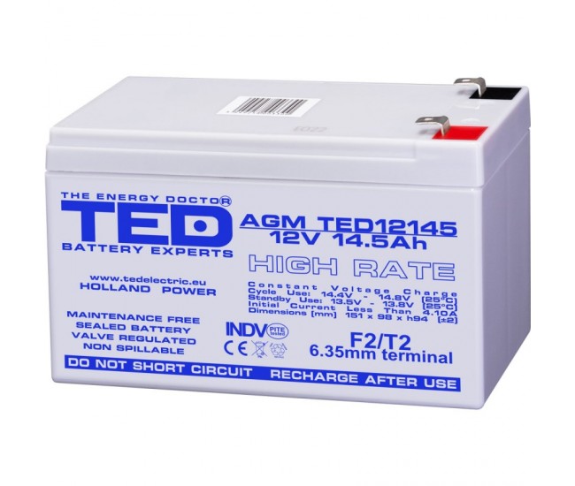 Acumulator Plumb - Acid 12V-14,5A TED
