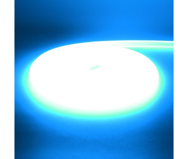 Banda Led Cob Albastru Cer Neon Flex - 288led/m - IP65 / 220V - 10W/ml / Rola 5ml