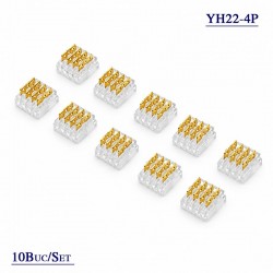 Conector pentru Imbinare Fire 20-22AWG 4 Pini Wire to Wire Set 10 Buc DALBI YH22-4P
