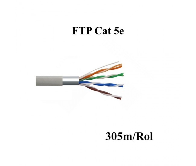 Cablu FTP Cat 5 Aliaj 8 fire x 0,55mm², 305m/Rol
