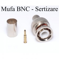 Mufa BNC Tata Sertizabil pe Cablu RG6 Mufa BNC Tata Sertizabil pe Cablu RG6