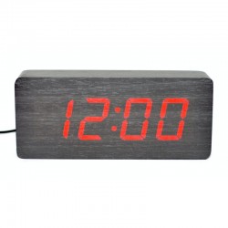 Ceas 1292 Mare, Lemn Negru-Led Rosu 21x9x4,8cm Ceas 1292 Mare, Lemn Negru-Led Rosu 21x9x4,8cm