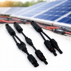 Set Cablu Adaptor Solar MC4 Tip Y, Conector Ramificare pentru Panouri Fotovoltaice, 1000V, Compatibil 4-6 mm²