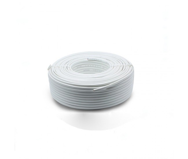 Cablu Electric Plat Alb 2x1mm (MYYUP) 100m/rola
