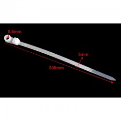 Colier de Plastic Alb 5 x 200mm, cu Cap Montabil - 100b/Set Colier de Plastic Alb 5 x 200mm, cu Cap Montabil - 100b/Set