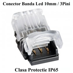 Conector Banda Led & RGB 10mm/3 Pini - 3 Fire Conector Banda Led & RGB 10mm/3 Pini - 3 Fire