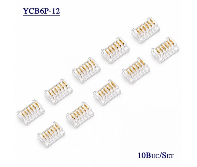 Conector pentru Imbinare Banda LED SMD 12mm 6 Pini Strip to Strip Set 10 Buc DALBI YCB6P-12