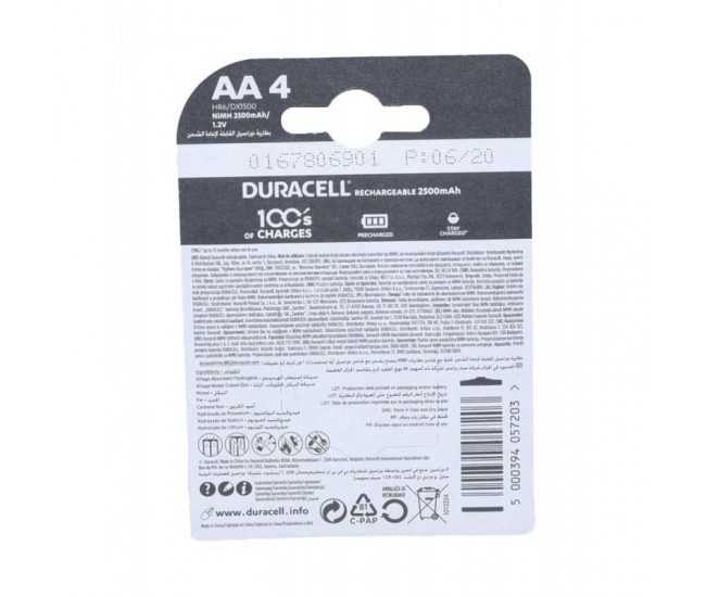 Acumulatori Duracell R6 AA NI-MH 2500mAH-4, 4buc/set