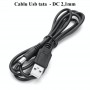 Cablu Alimentare USB Tata la DC Tata 2,1mm/0,6m